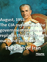 On August 19, 1953, the Iranian military, backed by street protests organized and financed by the CIA, overthrew Premier Mohammad Mossadeq. The former leader of the country, The Shah of Iran, quickly returned to take power and, as thanks for the American help, signed over 40 percent of Iran's oil fields to U.S. companies.